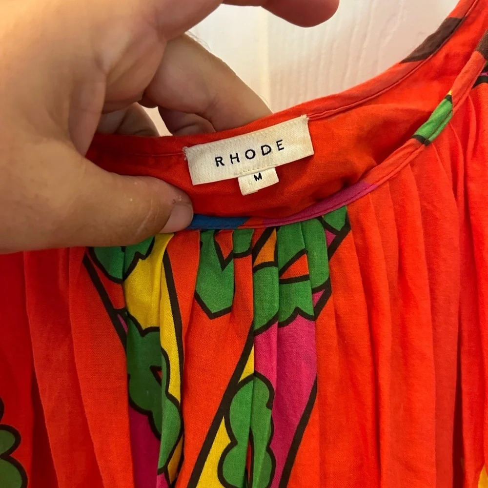 Small Rhode Resort Lea Uzbek Strappy Midi Dress Red Multi sz M - Picture 4 of 4
